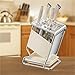 Multifunctional all-in-one stainless steel kitchen knife, chopstick, and cutting board storage rack