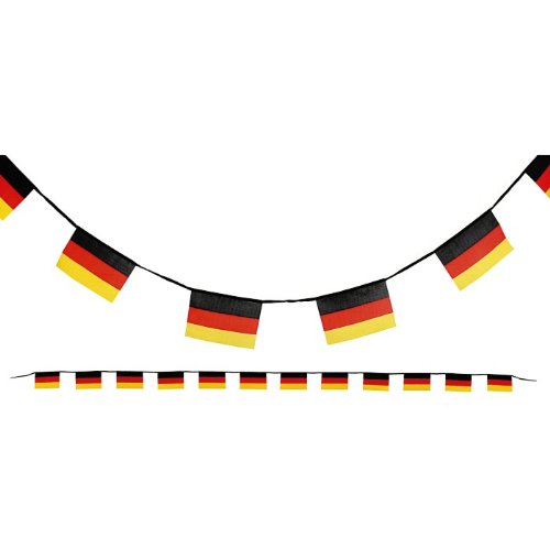 Preisvergleich Produktbild NEU Flaggengirlande Deutschland, 5m, 12 Fahnen