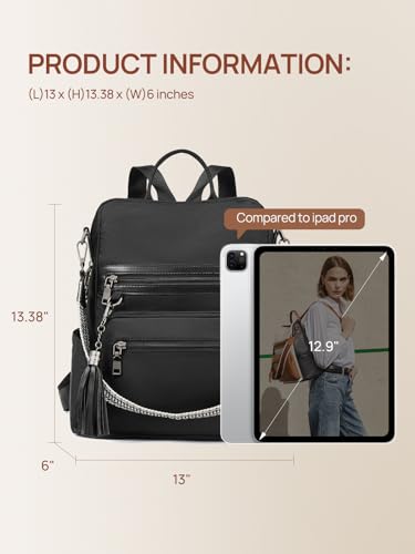 Image of Telena Womens Backpack Purse Vegan Leather Large Travel College Shoulder Bag with Tassel