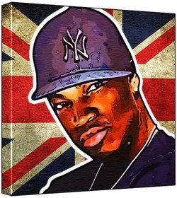Toile Ne Yo Pop Art Union Jack Multicolore 30x30cm pour décoration murale moderne