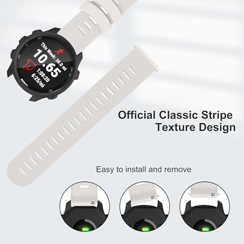 Image of Tobfit 20mm Straps Compatible with Garmin Forerunner 165 /165 Music, Forerunner 55 /158,245 /245 Music, 645 /645 Music Band for Women Men, Silicone Strap for Garmin Watch