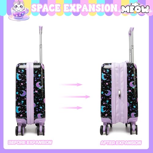 Image of Kid's Luggage Set 2 Piece Suitcase Set 16'' Hardside Luggage with Spinner Wheels Girls Carry on Toddler Luggage Travel Rolling Luggage Airline Approved