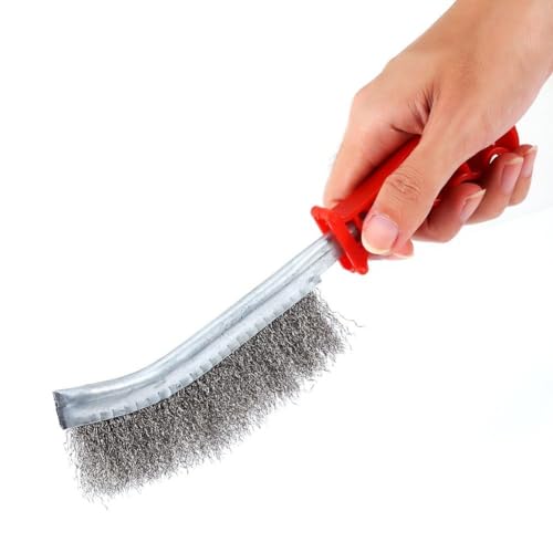 Metal Wire Scratch Brushes, 2Pcs Stainless Steel Cleaning Brush Wire Hand Brush with Heavy Duty 3.2cm Long Stainless Steel Bristles