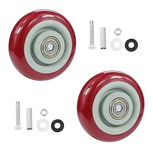 2-Pack Heavy Duty PU Caster Wheels with Bearings – Replacement Plate Mount Wheels for Hand Trucks, Platform Carts, Shelves & Industrial Utility Dollies (4inch)