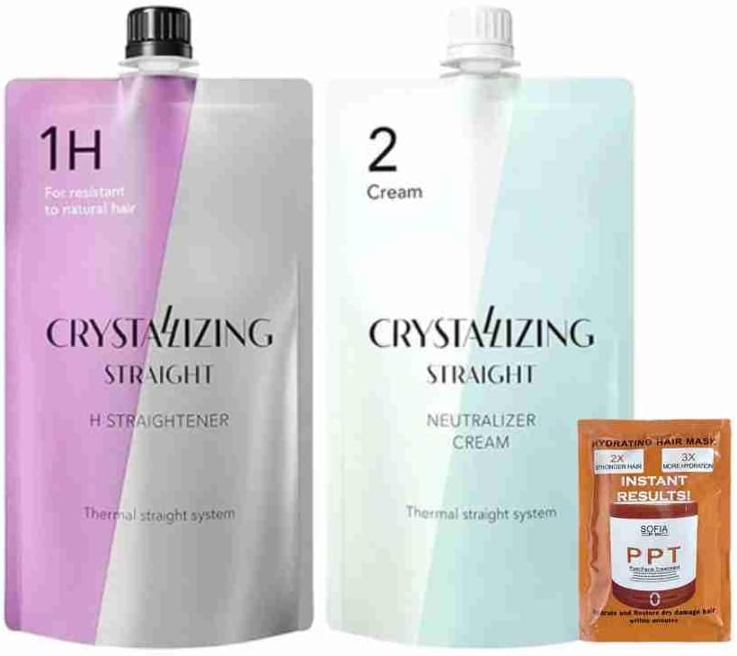 Hair Mask Bundle with Crystallizing Straight Rebonding Hair Straightener (H1) + Neutralizing Cream (#2) SET (JPN Ver)