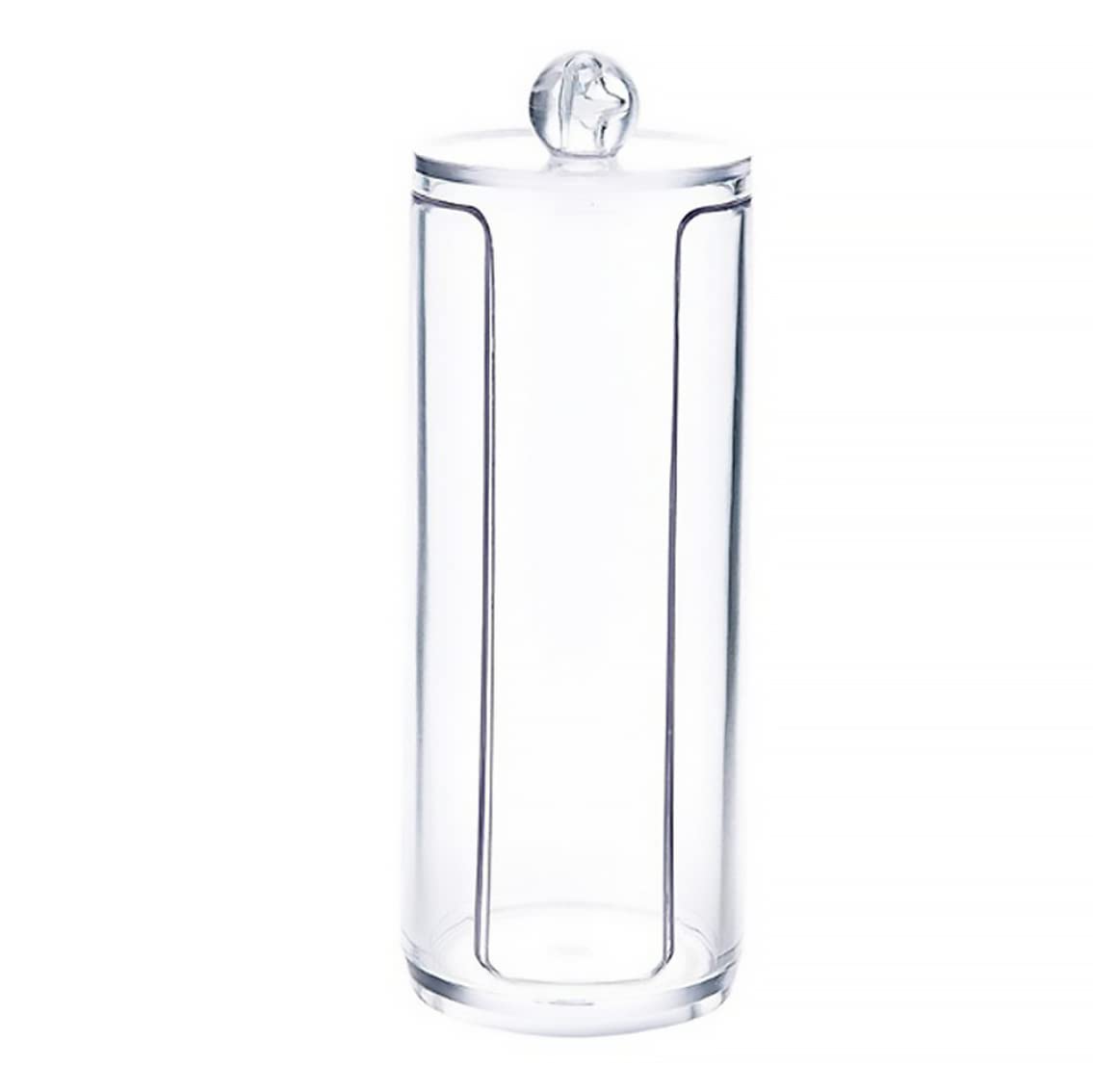 Uanqfegy Cotton Pad Holder Dispenser Container, Round Cosmetic Storage Plastic Makeup Organizer for Women
