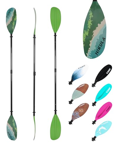 HIKULA Adjustable Carbon Fiber Shaft Kayak Paddle, Kayaking Oars with Reinforced Nylon Blade for Adults, 4 Piece, 86in/220cm to 90in/230cm