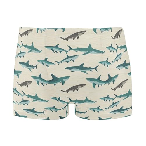Cute Shark Mens Swim Trunk Swimwear Bathing Suit Swim Brief Square Leg Board Short S B0404976