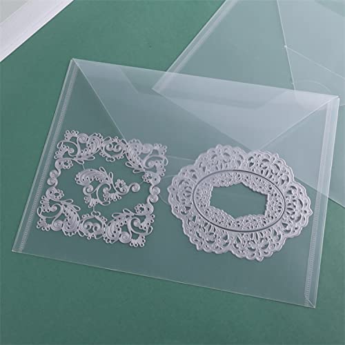Image of 20 Pcs Large 11.5 inchX9 inch Stamp & Die Storage Pockets Resealable Clear Plastic Seal Bags Storagefor Cutting Dies Stencil Album Stamp Crafts for DIY Scrapbooking Paper Card Craft Cutting Dies Storage