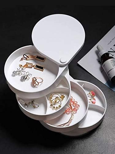Amazon ジュエリーボックス 360度回転式 アクセサリー収納ケース 4段 ジュエリー収納ケース 蓋付き ジュエリーバッグ 収納ボックス デスクトップ ピアスケース 指輪ケース イヤリング 口紅 化粧品 ネックレス 髪飾り 収納ケース 多機能 大容量の宝石箱 小物入れ 整理整頓
