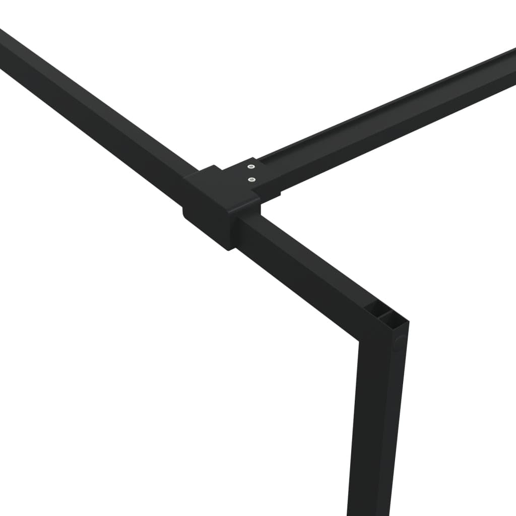 Parete doccia per doccia a pavimento, nero, 80 x 195 cm, vetro ESG trasparente, telaio in alluminio con asta di supporto, paraspruzzi e profilo regolabile, per doccia Walkin, vasca da bagno