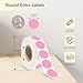 3/4 Inch Circle Dot Stickers 1000 PCS Pink Color Coding Thermal Labels Dots Writable Printable Small Round Stickers for Office, Classroom, Inventory, Garage, Organizing Storage