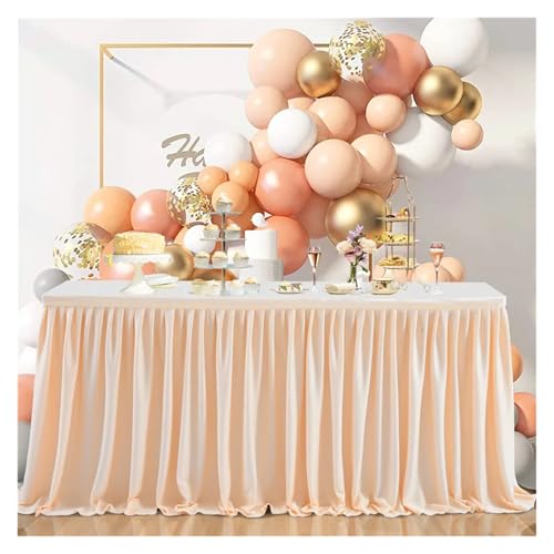 Nappe à volants plissée pour jupe de table en polyester mariage 6FT