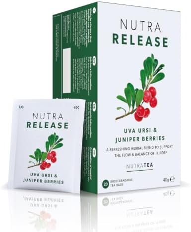 Nutra Tea NUTRARELEASE Water Retention Tea | Kidney Tea - Natural Diuretic For Water Balance with Dandelion Root, Cleavers & Uva Ursi - 20 Individual Wrapped Bags - Herbal Teabags (1 Pack)