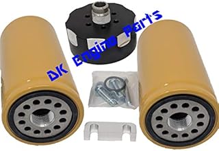 GM Chevy Chevrolet Duramax 6.6 6.6L Diesel BLACK CAT Caterpillar Fuel Filter Adapter 2001-2016 - DK Engine Parts) (Black with 2 DK Filters)