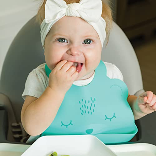 Tiny Twinkle Roll-Up Silicone Bib - Soft, Durable, Easy Clean Waterproof Silicone Bibs With Food Catcher2