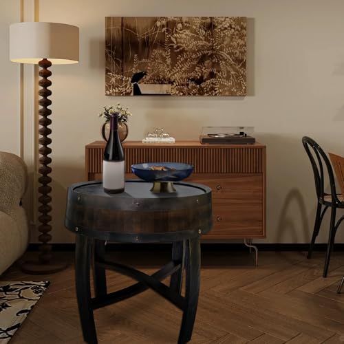 Medieval Retro Wine Barrel Design Coffee Table Wooden Round Creative End Table for Indoor Outdoor, 23" Brown Barrel Tables for Livingroom Small Spaces Outdoor Courtyard Farmhouse Balcony Medieval Retro Wine Barrel Design Coffee Table Wooden Round Creative End Table for Indoor Outdoor, 23" Brown Barrel Tables for Livingroom Small Spaces Outdoor Courtyard Farmhouse Balcony