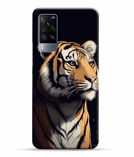 Image of Tiger Faces Animal Printed Hard Back Case Cover & Compatible for Vivo X60 5G | Vivo X60 | V2045 (Multicolor) - D1807