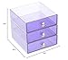 iDesign 3 Drawer Storage Organizer for Cosmetics, Makeup, Beauty Products and Office Supplies, Purple,6.5