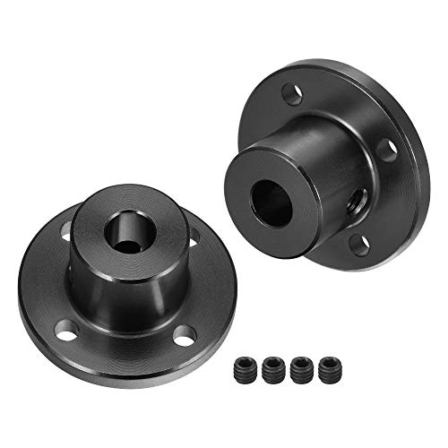 uxcell 6mm Inner Dia H15xD15 Rigid Flange Coupling Motor Guide Shaft Coupler Motor Connector for DIY Parts Black 2pcs