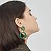 Seakuur Neon Acrylic oval Earrings Fashion Acrylic Oval Link Hoop Statement Drop Earrings for Women (Dark Green)