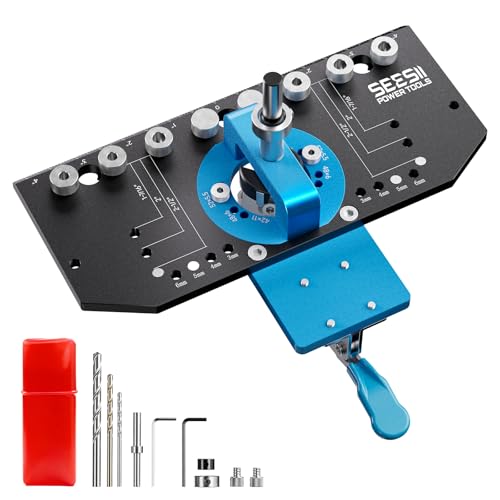 SEESII 3-in-1 Cabinet Hardware Jig Aluminum Alloy for 35mm Concealed Hinge; 5mm& 1/4