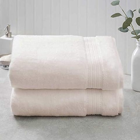 Charisma New Bath Sheet Bundle Set | 2 Luxury Bath Sheets 35" W X 70" L (Ivory) Cover