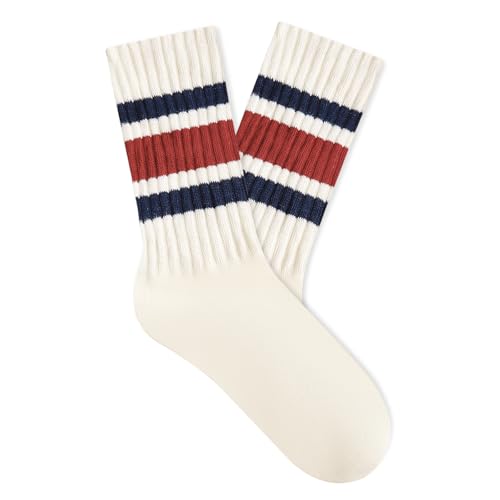 Image of American Trends Tube Socks for Women Striped Slouchy Scrunch Retro Socks Vintage Cute Crew Sock
