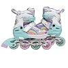 Skate Gear Rainbow Adjustable Light up Inline Roller Skates for Girls and Boys