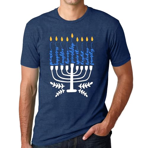 T-shirt Hanoukka pour homme SUWATOIN Juif Menorah en coton confortable