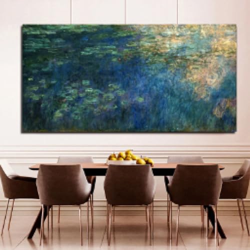 Peinture Monet Fleur de Lotus Tableaux Paysage Grand Format Toile