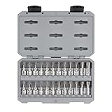 TEKTON 3/8 Inch Drive Torx and Tamper-Resistant Torx Bit Socket Set, 24-Piece (T10-T60, TR10-TR60) | SHB91307