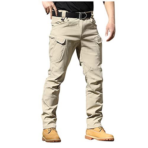 eoeioa Mens Baggy Pants Ripstop Water Repellent Lightweight Casual Cargo Pants Quick Dry Multi Pockets Work Trousers
