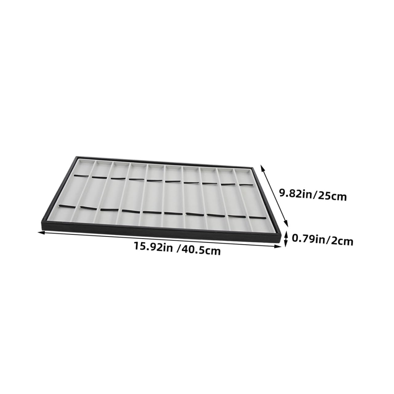 Hohopeti Bandeja de Almacenamiento Rectangular en Mdf y Cuero Negro 2 Piezas Multifuncional para Correas de Reloj para Uso Hogar