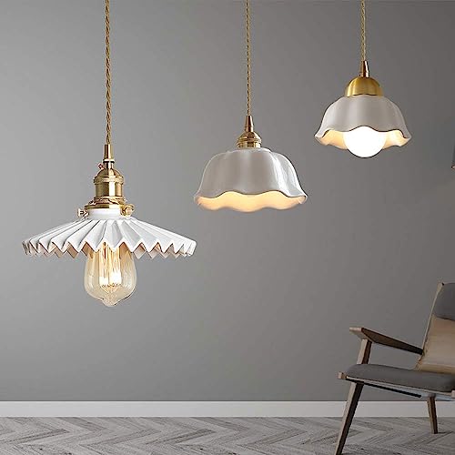 Lámpara colgante E26 vintage de cerámica para iluminar tu dormitorio 6