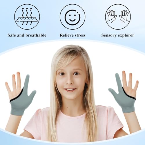 Image of 4pcs Thumb Sucking Guard Gloves Kids Anti Thumb Sucking Glove | Chewy Compression Thumb Sucking Stop Nail Biting Finger Biting Glove for Kids Thumb Guard for Ages 5-12