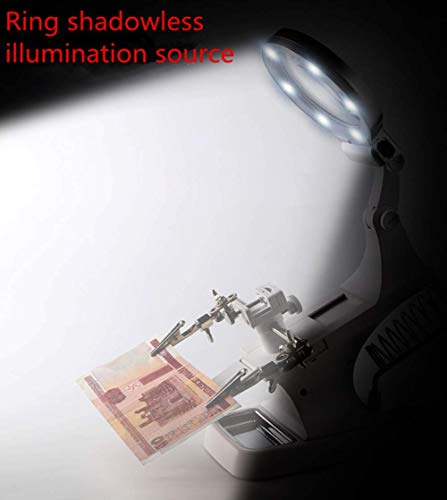Loupe de bureau circuit imprimé à lentille en verre et éclairage LED intégré - 2