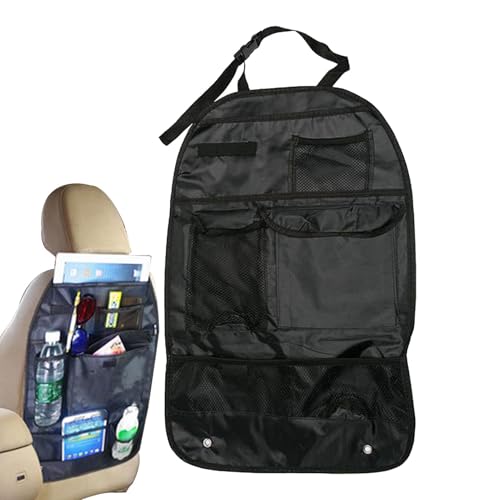 Protector de asiento trasero de automóvil, organizador de asiento trasero de coche, bolsa de almacenamiento de asiento de coche, accesorios de viaje, bolsa trasera multifuncional, organizador de