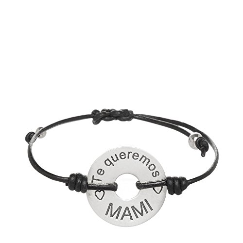 Pulsera en plata de ley y cuero con mensaje – de Córdoba Jewels