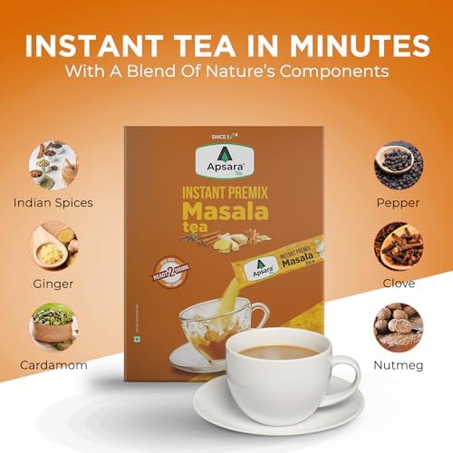 Image of APSARA Instant Premix Unsweetened Masala Tea 36 Sachets | Ready To Drink Tea With No Added Sugar | Sugar Free Masala Chai, Instant Tea Premix