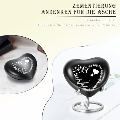 QGJNSGC Cat Urn Dog Animal Urn for Dogs Heart Shape (Black), Black Bird - Image 3