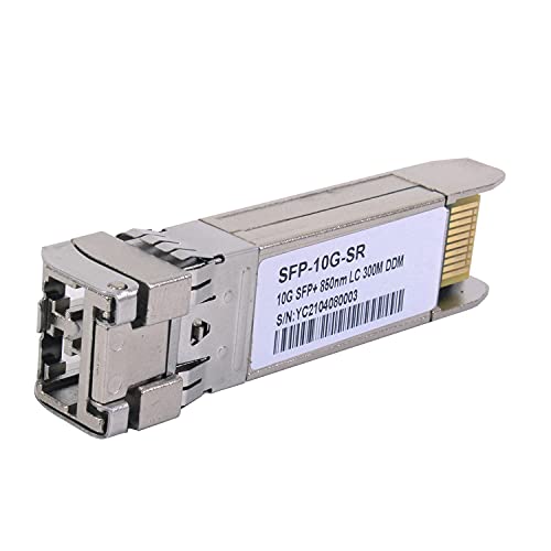 Image of High-Speed 10Gb SFP+ Fiber Module, Compatible with Cisco, Netgear, Meraki, and More | 10G-Base-SR Multi-Mode LC Transceiver,850nm MMF Up to 550 Meters Transmission Range