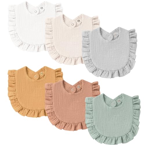 Image of MairMore Baby Muslin Bibs Bandana Drool Bibs for Unisex Boys & Girls, Soft and Absorbent Cotton Teething Drooling Bib Set for Newborn Toddler