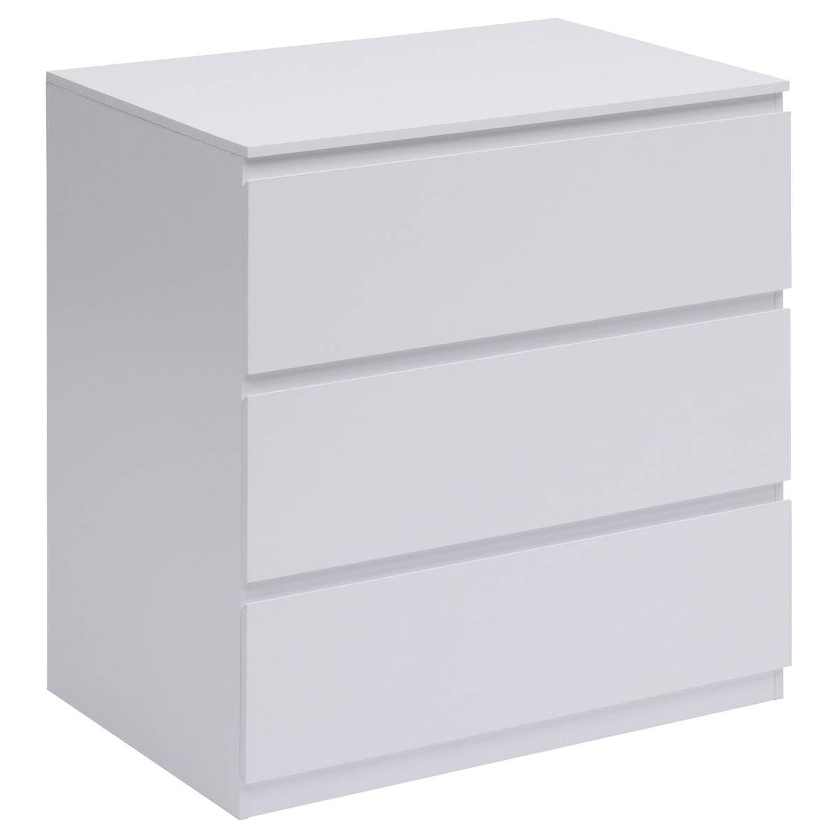 5 five simply smart 5Five - Commode DOLO Blanc en Panneau de Fibres de Bois - 3 Tiroirs - 73x48x78cm - Meuble de Rangement, Organisation Chambre, Mobilier Pratique