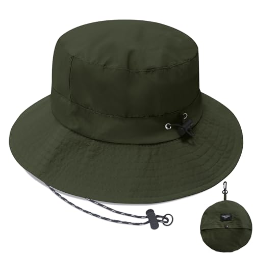 Image of PFFY Waterproof Bucket Hat Rain Quick Dry Hats for Men Women Packable Sun Hat for Fishing Hiking Outdoors