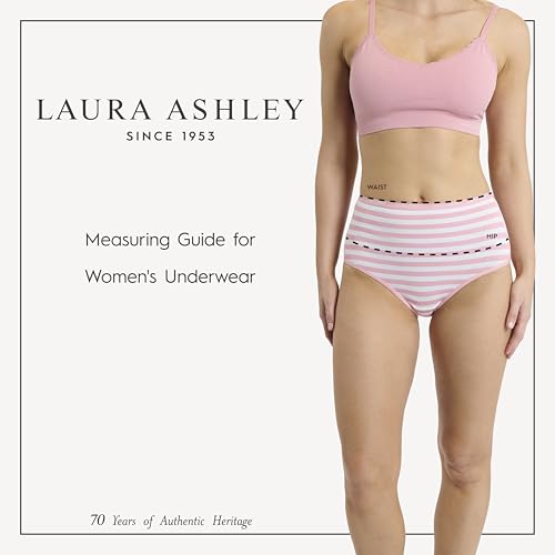 Image of Laura Ashley Women's Cotton Brief Underwear Set, High-Waisted Panties for Women, 5-Pack