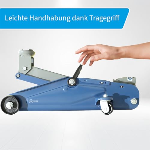 cartrend Hydraulischer Rangierwagenheber, Tragkraft bis 2t, 135-342 mm, Rangierheber für Auto und...