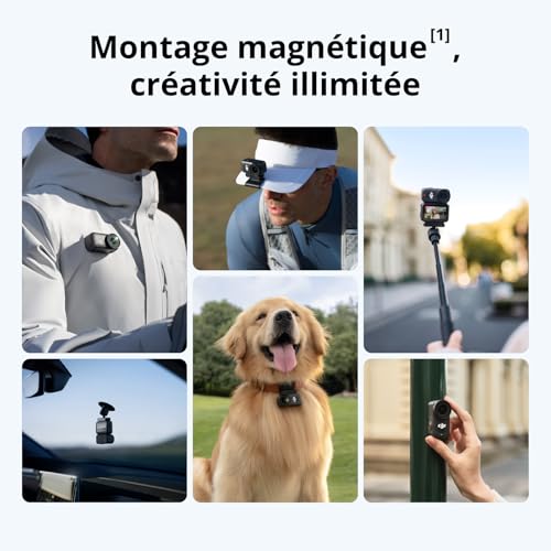 DJI Osmo Nano Bundle Vlog Caméra vlog Portable 4K à Porter avec Micro Mini TX POV Mains Libres FOV Large 143° stabilisation caméra magnétique pour Le Voyage Le vlog - vue 4