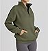 Womens Quarter Zip Pullover Sweatshirt 1/4 Zipper Long Sleeve Fleece Sweater Trendy Fall Outfits with Pockets (Army Green,Large)