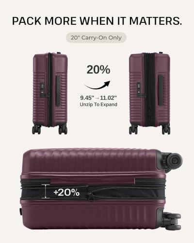 Image of Coolife Luggage 3 Piece Set, Lightweight PC Hardside Suitcases, 20 /24 /28